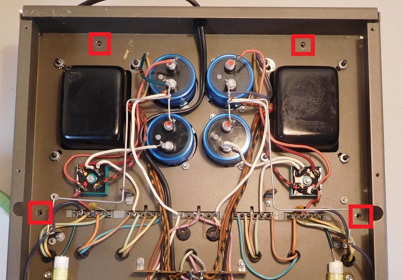 Citation 12 Power Amplifier, bottom view with bottom cover removed