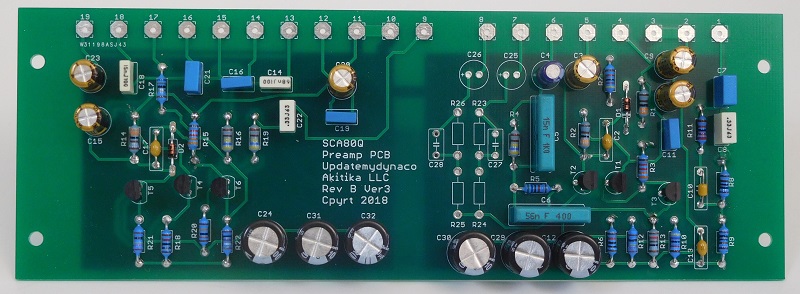 This kit replaces the PCBs and all the parts on the preamp PCBs in an SCA80(Q).